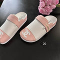 Chanel Blush Pink Double-Strap Slide Sandals