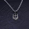 Fleur-de-Lis Shield Pendant Necklace in Sterling Silver
