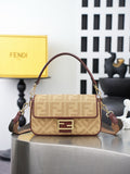 Fendi Beige Monogram Baguette Shoulder Bag