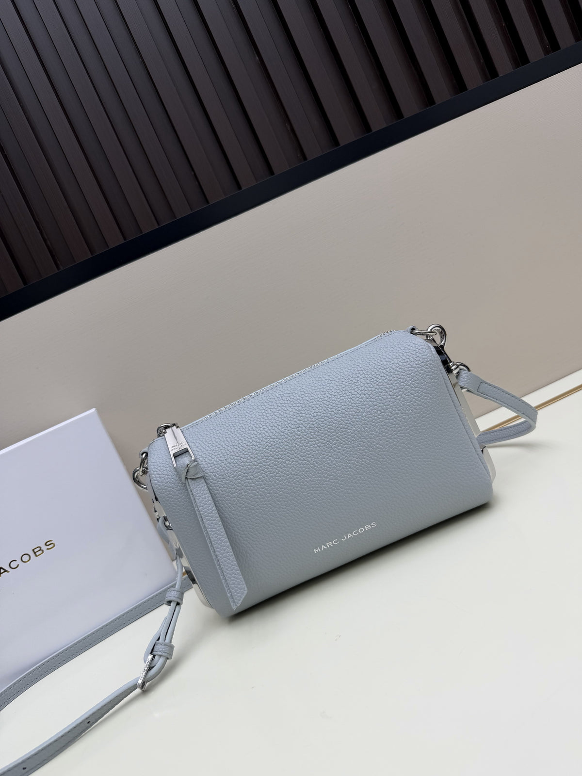 Marc Jacobs The Mini Cushion Leather Crossbody Bag – Ice Blue