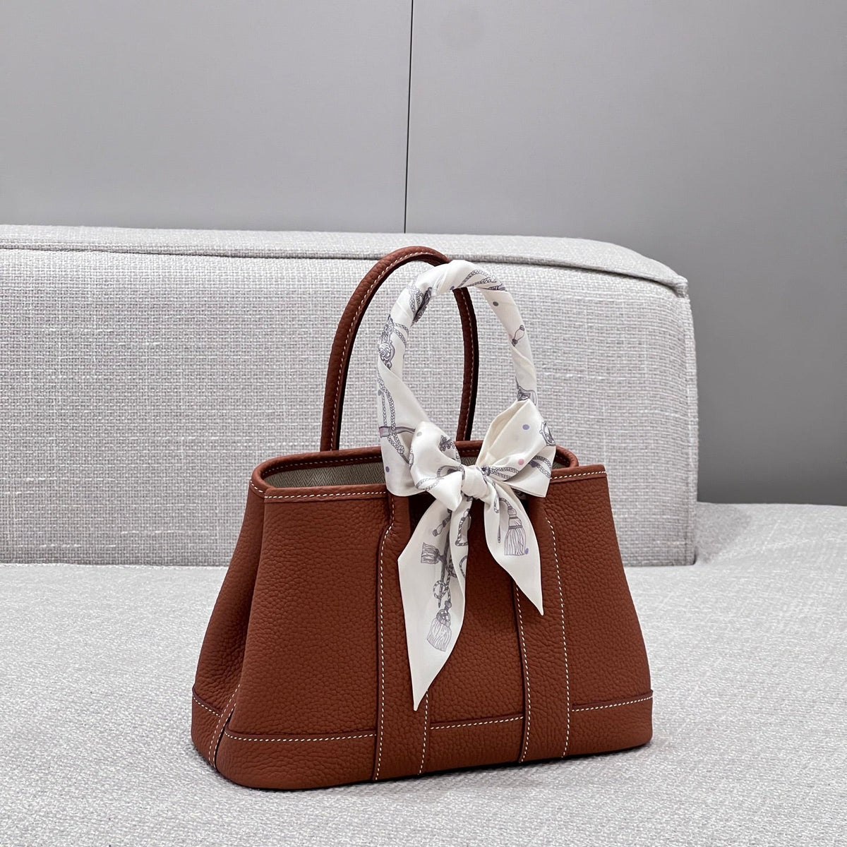 HERMES GARDEN PARTY 23CM IN UMBER BROWN CALFSKIN